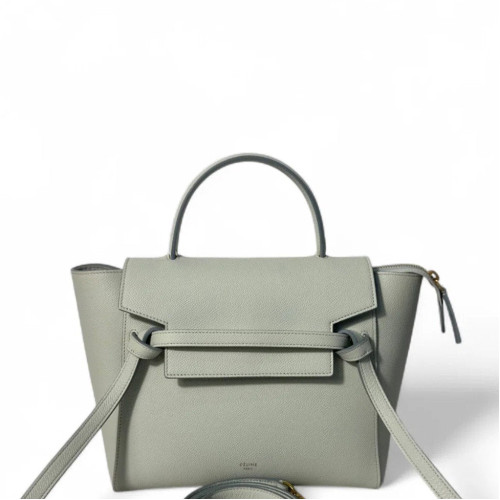 Celine Micro Belt Bag Grained Calfskin Light Green
