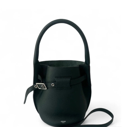 Celine Bucket Grained Calfskin Dark Green