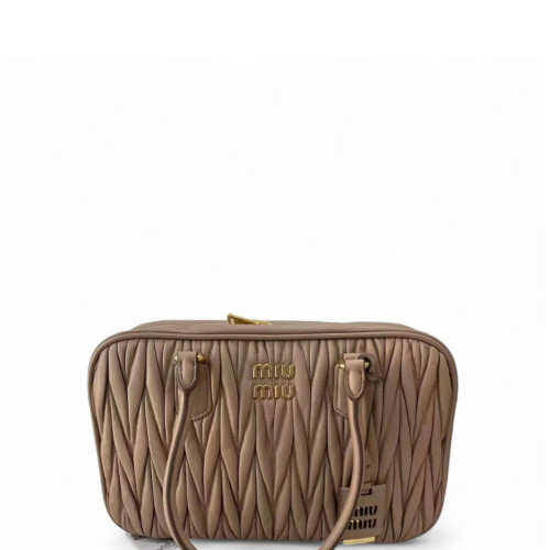 Miu Miu Handbag Crumpled Lambskin Light Tan