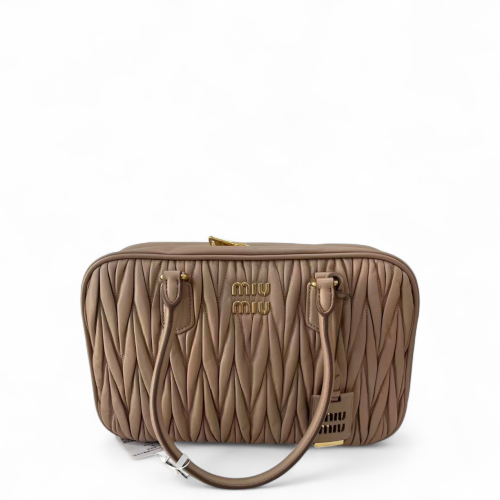 Miu Miu Handbag Crumpled Lambskin Light Tan