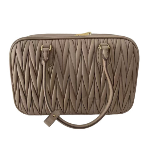 Miu Miu Handbag Crumpled Lambskin Light Tan