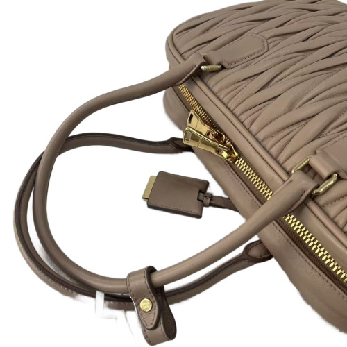 Miu Miu Handbag Crumpled Lambskin Light Tan