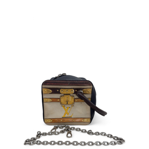 Louis Vuitton Square Bag Calfskin White Black Brown