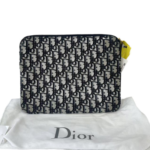 Dior Clutch Oblique Beige Navy