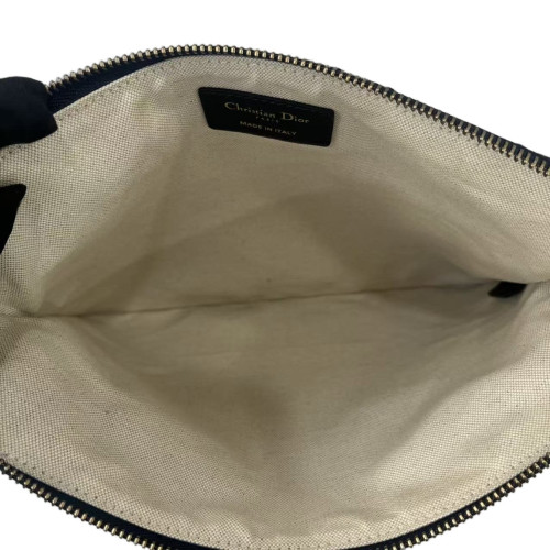Dior Clutch Oblique Beige Navy