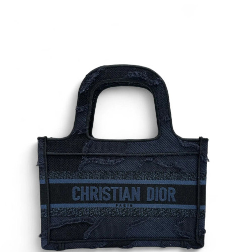 Dior Mini Toile De Jouy Book Tote Canvas Blue Navy