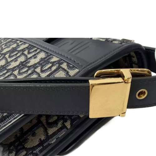 Dior 30 Montaigne Flap Bag Oblique Black Beige Navy
