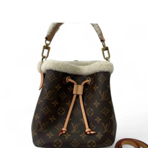 Louis Vuitton Neonoe BB Monogram Shearling Brown Ecru