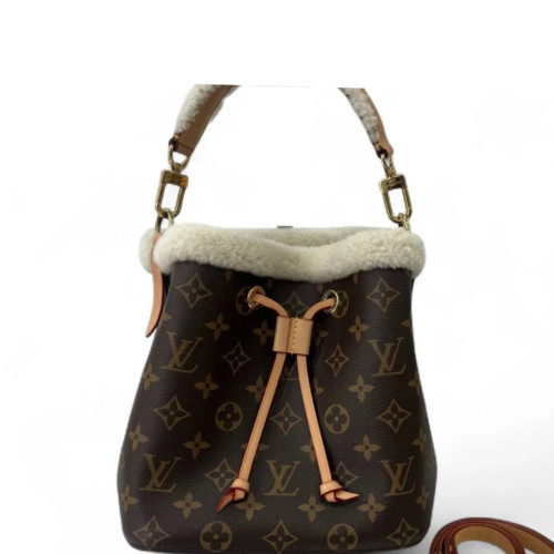 Louis Vuitton Neonoe BB Monogram Shearling Brown Ecru
