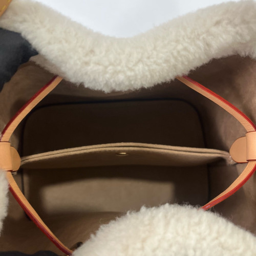 Louis Vuitton Neonoe BB Monogram Shearling Brown Ecru