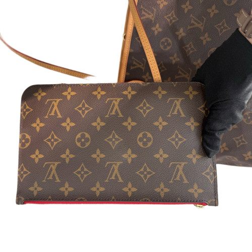 Louis Vuitton Neverfull MM Monogram Brown Red