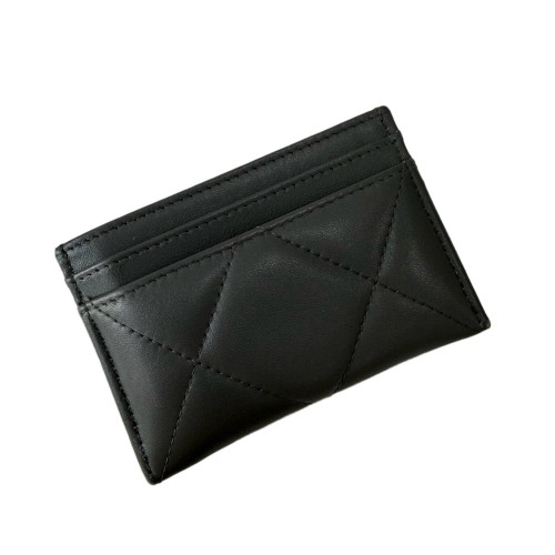 Chanel Quilted 19 Card Holder Calfskin Black