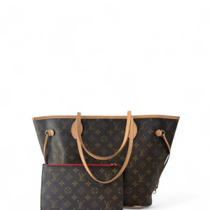 Louis Vuitton Neverfull MM Monogram Brown Red
