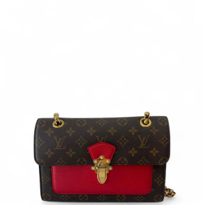 Louis Vuitton Shoulder Bag Monogram Brown Red