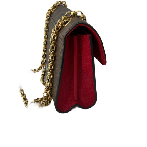 Louis Vuitton Shoulder Bag Monogram Brown Red