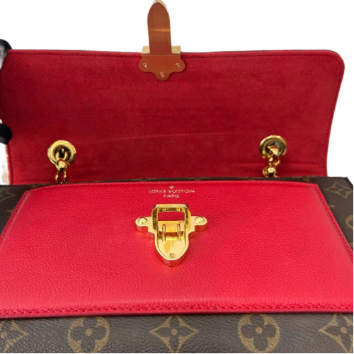 Louis Vuitton Shoulder Bag Monogram Brown Red