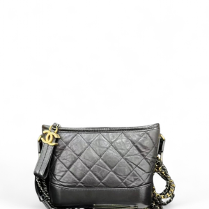 Chanel Quilted Small Gabrielle Hobo Calfskin Black Chanel Quilted Small Gabrielle Hobo Calfskin Black