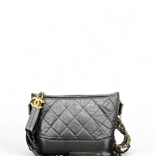 Chanel Quilted Small Gabrielle Hobo Calfskin Black Chanel Quilted Small Gabrielle Hobo Calfskin Black