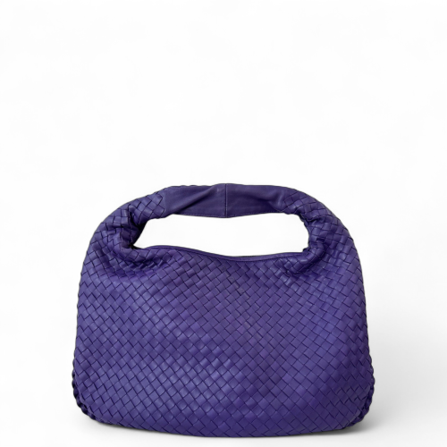 Bottega Veneta Small Veneta Hobo Lambskin Intrecciato Purple