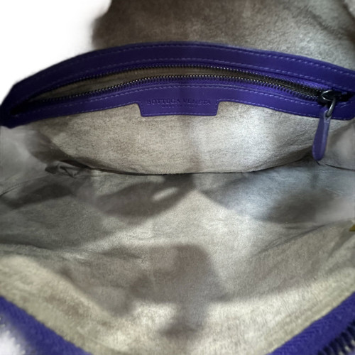 Bottega Veneta Small Veneta Hobo Lambskin Intrecciato Purple