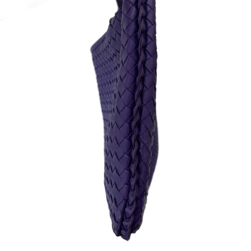 Bottega Veneta Small Veneta Hobo Lambskin Intrecciato Purple