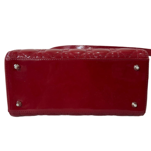 Dior Medium Lady Dior Patent Calfskin Red