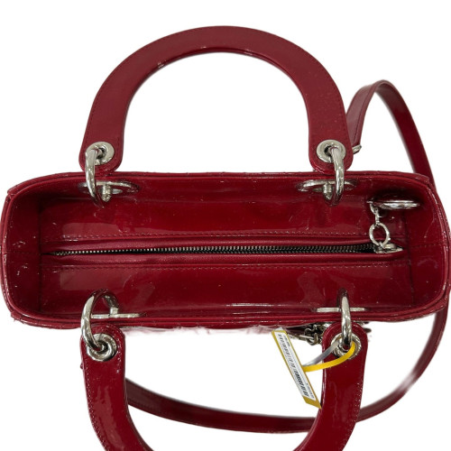 Dior Medium Lady Dior Patent Calfskin Red