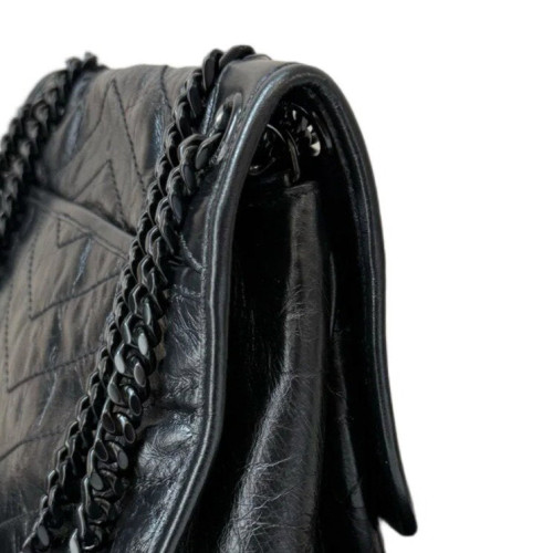 Yves Saint Laurent Niki Crossbody Bag Pull Up Leather Black