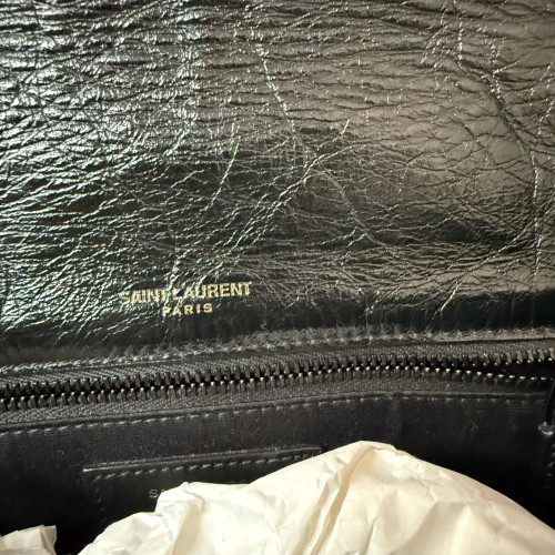 Yves Saint Laurent Niki Crossbody Bag Pull Up Leather Black
