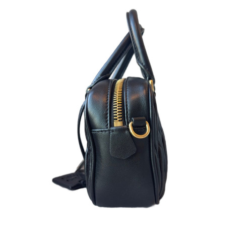 Miu Miu Mini Arcadie Crumpled Calfskin Black
