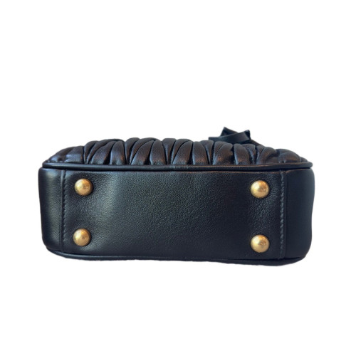 Miu Miu Mini Arcadie Crumpled Calfskin Black