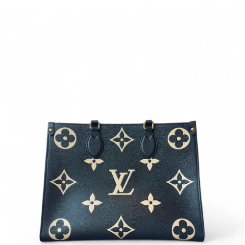 Louis Vuitton Onthego MM Monogram Empreinte Giant Black Beige