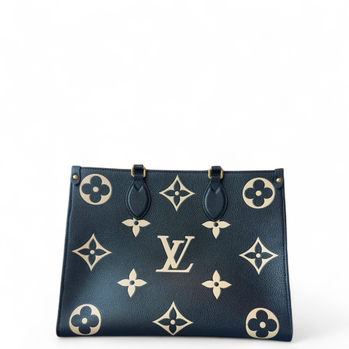 Louis Vuitton Onthego MM Monogram Empreinte Giant Black Beige