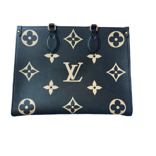 Louis Vuitton Onthego MM Monogram Empreinte Giant Black Beige