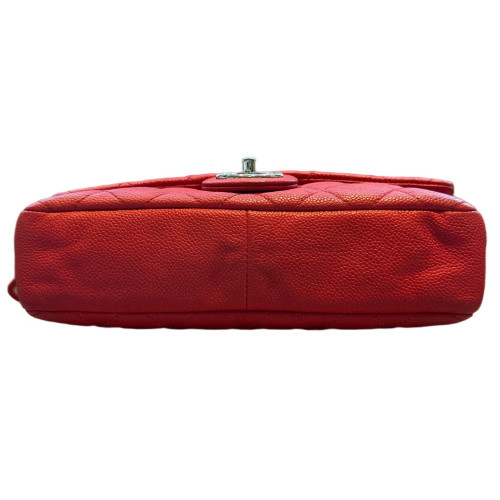 Chanel Quilted Medium Easy Flap Bag Grained Calfskin Red