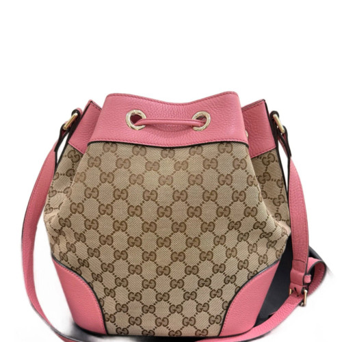 Gucci Bucket GG Supreme Monogram Calfskin Pink Brown Beige