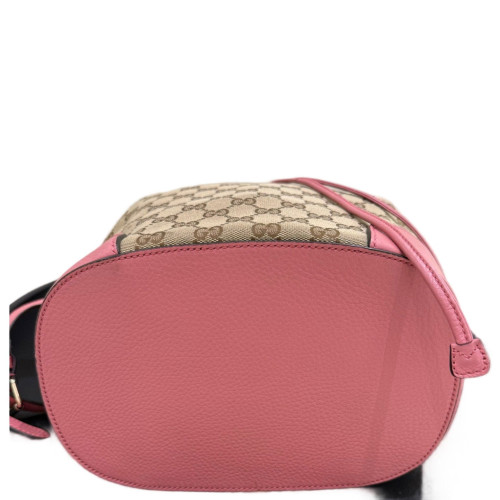 Gucci Bucket GG Supreme Monogram Calfskin Pink Brown Beige