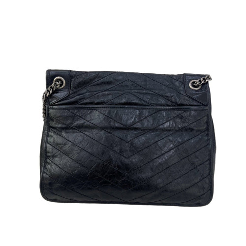 Yves Saint Laurent Niki Crossbody Bag Pull Up Leather Black