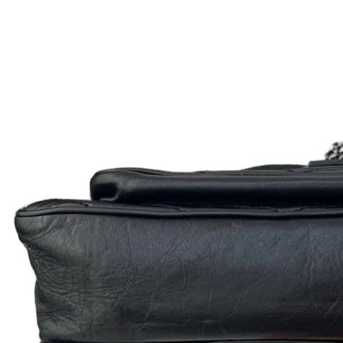 Yves Saint Laurent Niki Crossbody Bag Pull Up Leather Black