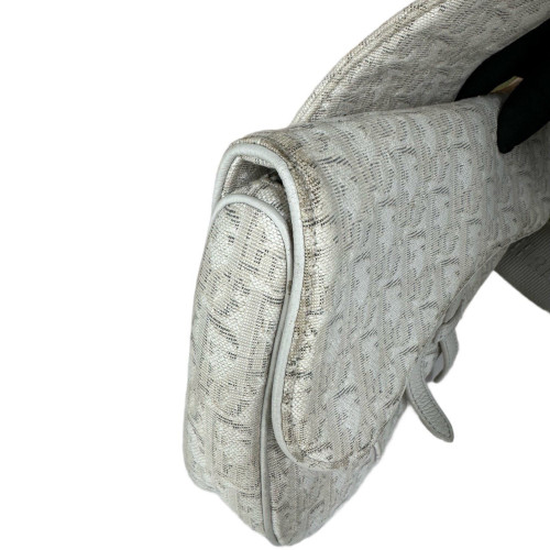 Dior Mans Saddle Bag Canvas Beige Grey