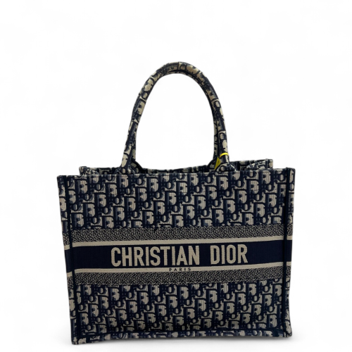 Dior Medium Book Tote Canvas Beige Navy