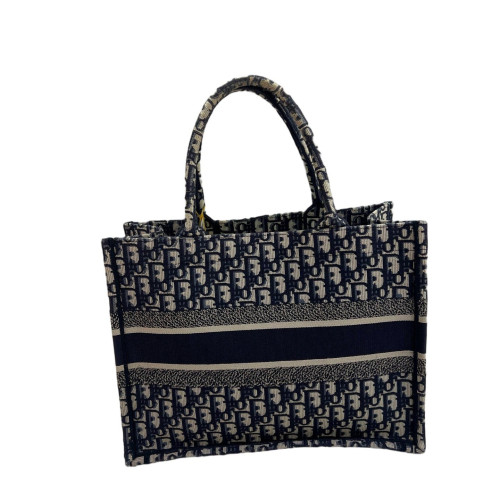 Dior Medium Book Tote Canvas Beige Navy