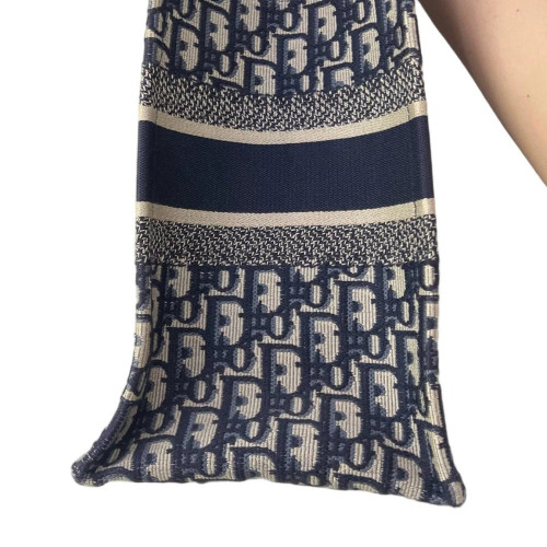 Dior Medium Book Tote Canvas Beige Navy