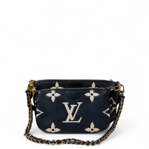 Louis Vuitton Multi Pochette Accessories Monogram Empreinte Giant Black Beige