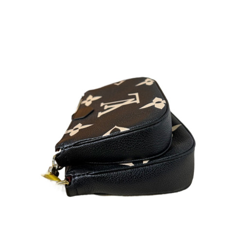 Louis Vuitton Multi Pochette Accessories Monogram Empreinte Giant Black Beige