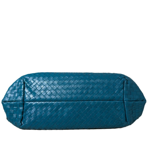 Bottega Veneta Tote Bag Calfskin Intrecciato Blue
