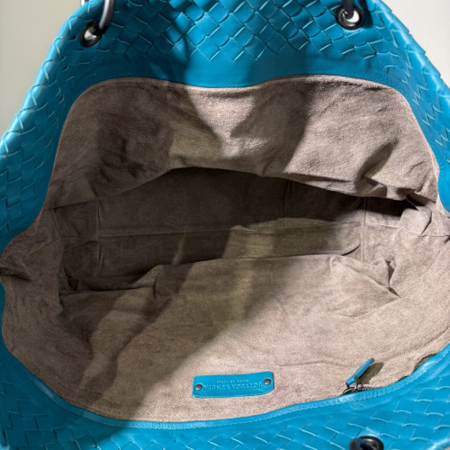 Bottega Veneta Tote Bag Calfskin Intrecciato Blue