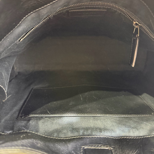 Yves Saint Laurent Tote Bag Pull Up Leather Black
