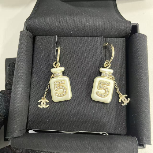 Chanel Earrings Gold Plated White Chanel Earrings Gold Plated White