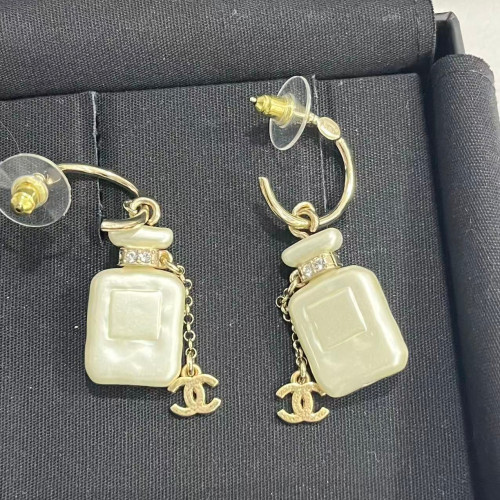Chanel Earrings Gold Plated White Chanel Earrings Gold Plated White